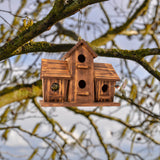 COLEBA Bird Houses for Outside, Outdoor 4 Hole Bird House Room for 4 Bird Families Bluebird Finch Cardinals Hanging Birdhouse for Garden COLEBA
