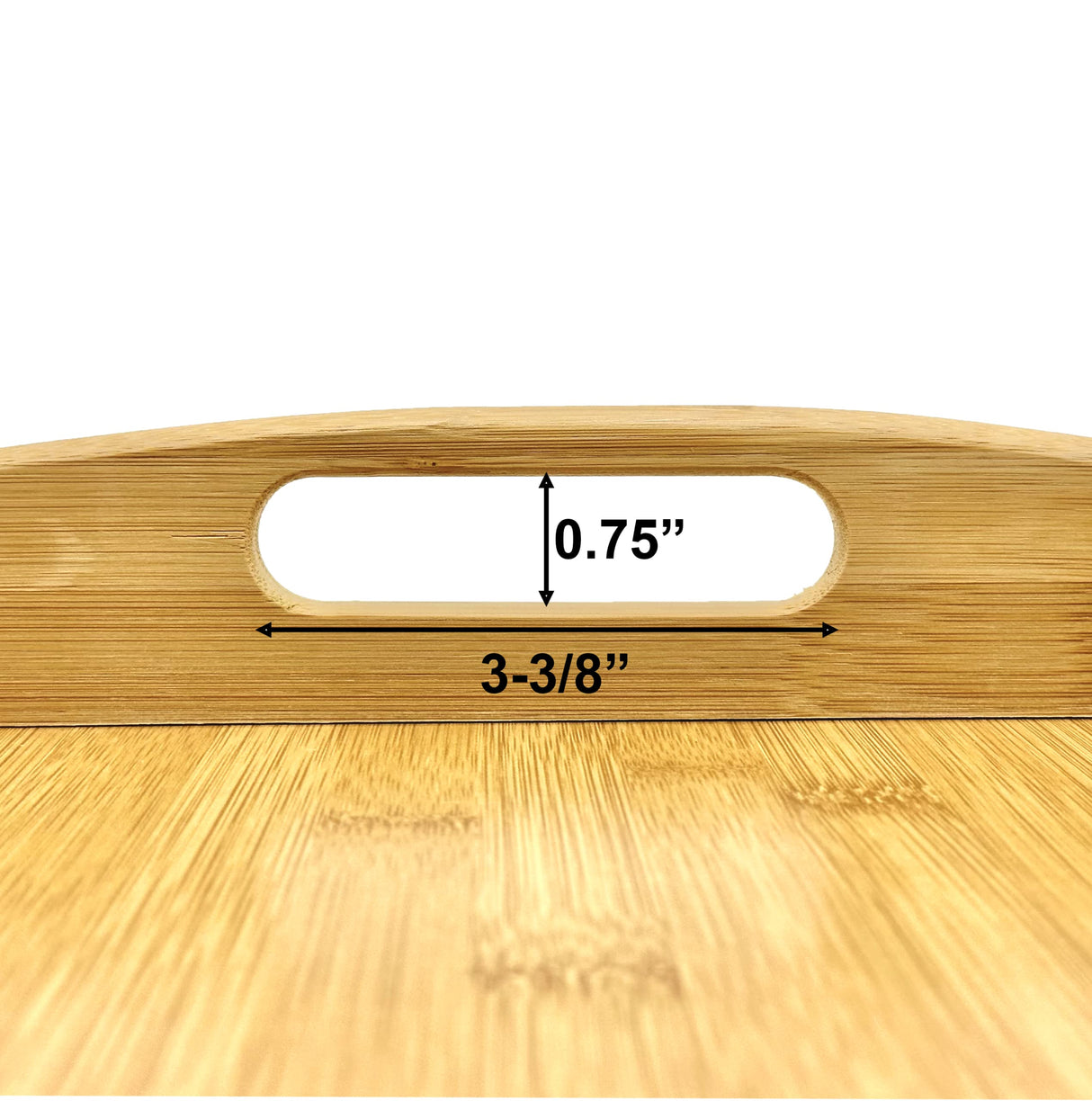 Bam & Boo - Natural Bamboo Serving Tray Extra Large Rectangular with Handles - for Food, Drinks, Storage, Decor, Vanity, Breakfast, Parties, Bam & Boo