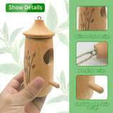 Hummingbird House for Outside Hanging,Wooden Humming Bird Houses for Outside for Nesting Hanging,Natural Hummingbird Swing Nest for Wren Swallow CANIPHA