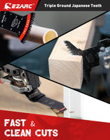 EZARC 7PCS Oscillating Tool Blades Kit, Titanium Oscillating Saw Blades for Wood Nails, Metal, Plastic Multitool Blades Kits with Japanese Teeth Fit EZARC