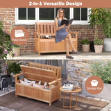 Tangkula 48 Inch Hardwood Patio Storage Loveseat with Versatile Flip Top Design Tangkula