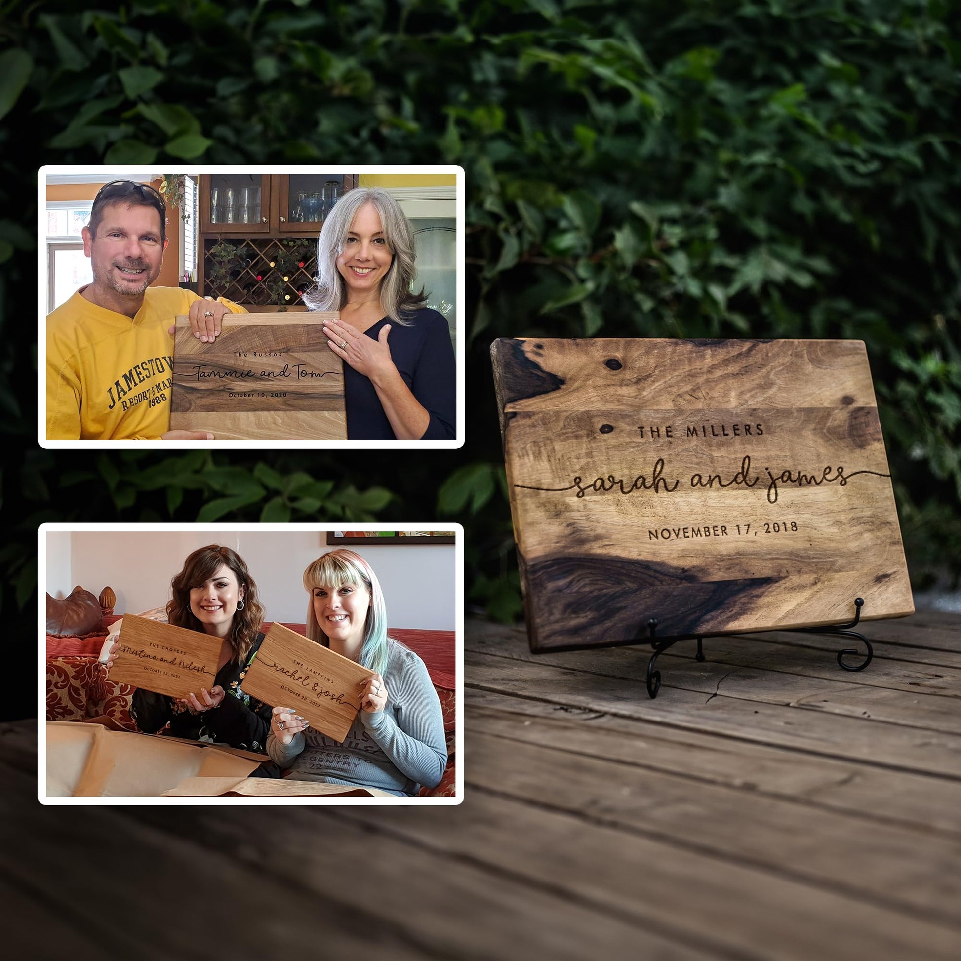 Wedding Anniversary Gifts for Women, for Couple or Bride - Walnut Personalized cutting boards, Engraved wooden cutting board, Custom cutting board, - WoodArtSupply