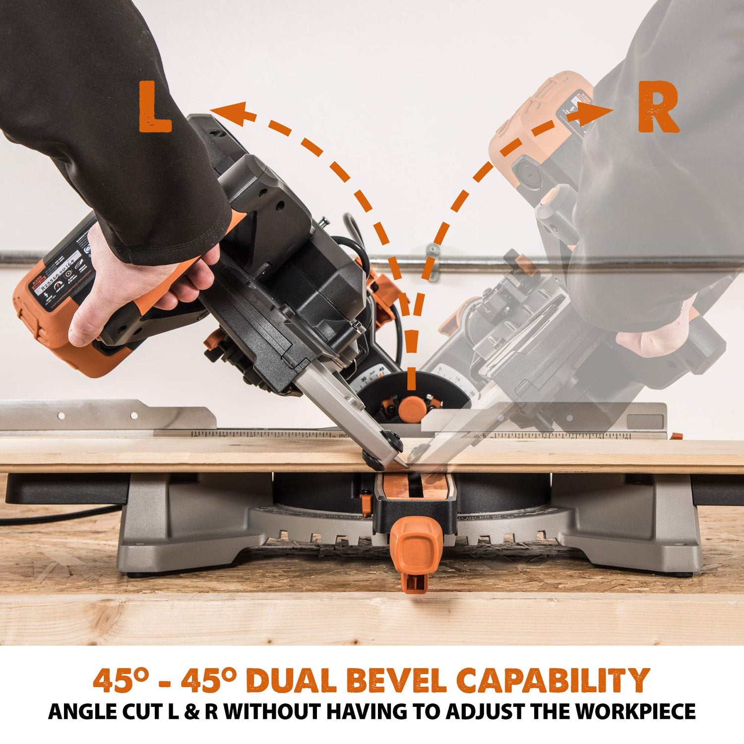 Evolution Power Tools R255SMSDB 10" Multi-Material Double Bevel Sliding Compound Miter Saw Evolution