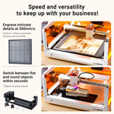 Roly LaserMATIC Mk2 30W Laser Engraver with Integrated Enclosure, Rotary, Air Assist, Honeycomb Panel and Camera Included, Laser Engraver for Wood, Roly