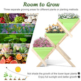 Notume 3 Tiers Wooden Vertical Raised Garden Bed with Legs,Planter Raised Beds Kit for Flowers Herbs Vegetables, Natural Notume