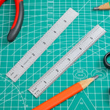 Ctosree 12 Pcs Engineer Metric Ruler with Inch Graduations 1/8, 1/16, 1/32, 1/64'' Machinist Ruler Millimeter Ruler Woodworking Ruler Stainless Steel Ctosree