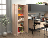 Solid Wood Unfinished Tall Pantry Cabinet with Adjustable Shelves and 2 Doors From the Tree Furniture