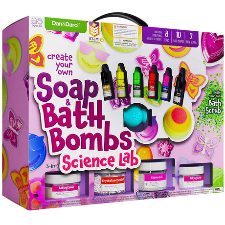 Soap & Bath Bomb Making Kit for Kids, 3-in-1 Spa Science Kit, Craft Gifts for Girls & Boys Age 6, 7, 8, 9, 10-12 Year Old Girl Crafts Kits : DIY Dan&Darci