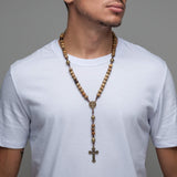 Intercession Our Father Sacred Handmade Solid Wood Rosary (St Benedict - Walnut) Intercession