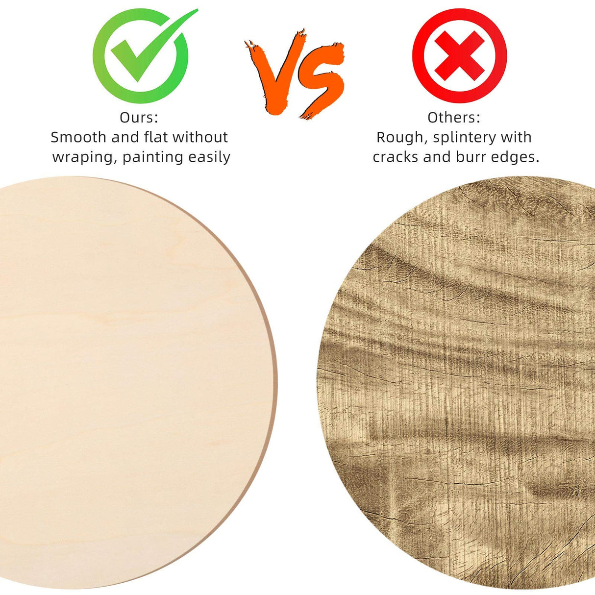 6 Pieces Round Wood Circles Unfinished Wood Slices Cutout for Craft Door Hanger, Pyrography, and Painting (15 Inch) Jetec