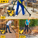DEWALT DXV05P 5Gallon Poly Wet/Dry, 4 Peak HP Shop Vacuums, 5 Gallon, Yellow+Black DEWALT