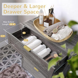 UYIHOME Modern 4 Drawer Dresser, 37inch Tall Dresser Chest with Large Drawer, Wood Nursery Dresser Storage Cabinet Organizer Unit for Bedroom, UYIHOME