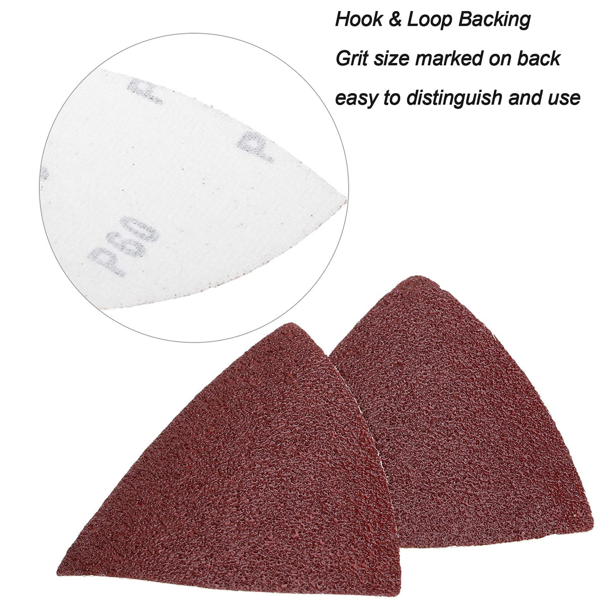 Triangle Sanding Pads Detail Sander Sandpaper for Oscillating 3-1/8 Inch Assorted Triangle Sandpaper 40/60/80/120/180/240 Grit Fit for Finishing Wood Spmarkt