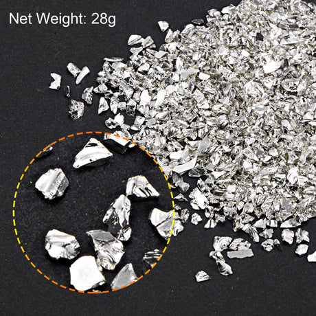 uxcell 6 Colors Crushed Glass Chips, 1-4mm Irregular Glitter Metallic Glass for Craft DIY Vase Epoxy Resin Decoration 28g Gold Tone Bright Color uxcell