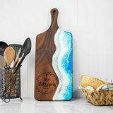 Resin Ocean Personalized Cutting Board, Housewarming Gift for Couple, Wedding Gift, Christmas Anniversary Gift Idea, Epoxy Charcuterie Board asrincodesigns