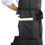 DingSay Trendy Black Cotton Kitchen Apron, Mens Womens Professional Cooking Bib Apron for Chef Grill BBQ, with Pockets Towel Loop and Adjustable Neck DingSay Trendy