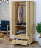 Elegant Wooden Wardrobe Closet Armoire with Spacious Storage, Drawers, and Doors - Ideal Bedroom Armoire Wardrobe Closet for Organizing Clothing Generic