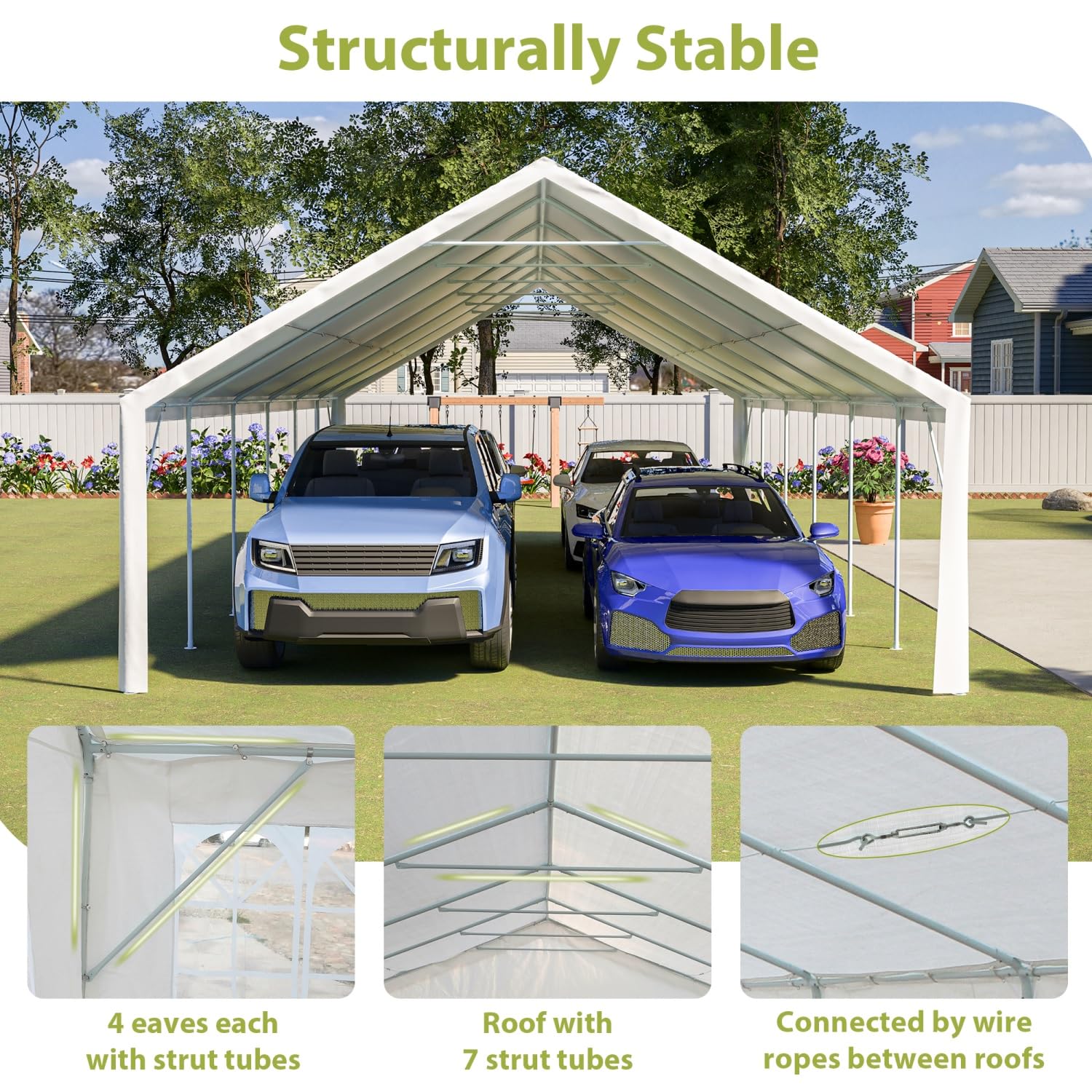 DetalleGo 20’ x 40’ Outdoor Heavy-Duty Party Tent, Upgraded Galvanized Gazebo Wedding Canopy Big Tents with 3 Storage Bags, Event Shelter Tent for DetalleGo