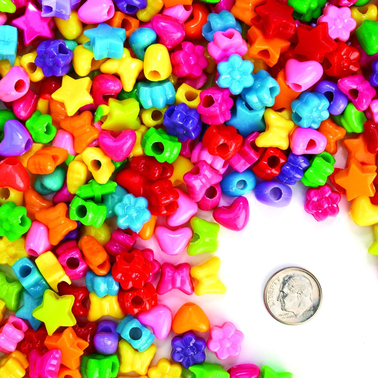 Colorations fun shapes pony beads, 1lb, set of 1800 beads, lacing hole 1/8 inches, craft, hobby, arts & crafts, fun, art supplies, fun shaped pony Colorations