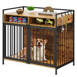 YITAHOME Large Dog Crate, 41" Heavy Duty Dog Kennel with 2 Drawers End Table, Wooden Dog Cage Indoor Dog House Pet Crate Table with Double Doors for YITAHOME