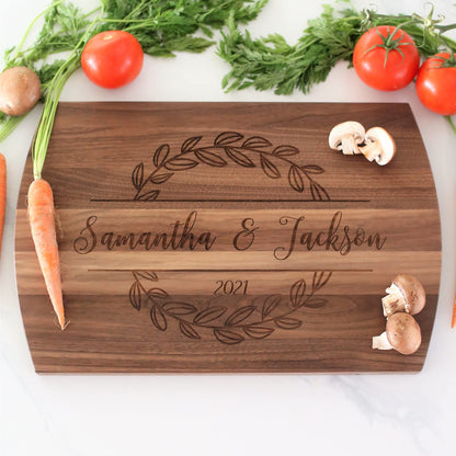 Blue Ridge Mountain Gifts Personalized Laser Engraved Wooden Cutting Board New Home Essentials - Customized Chopping Board for Weddings, - WoodArtSupply