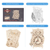 RoWood 3D Puzzles for Adults, Wooden Model Kits for Adults to Build, Birthday Gift for Adults & Teens (161 PCS)- Owl Clock RoWood