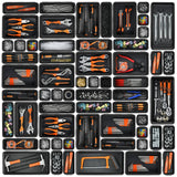 A-LuGei【𝟰𝟲𝗣𝗖𝗦【5 Size】 Tool Box Organizer Tray Divider Set, 【Black】 Desk Drawer Organizer, Garage Organization and Storage Toolbox Accessories Rolling A-LuGei