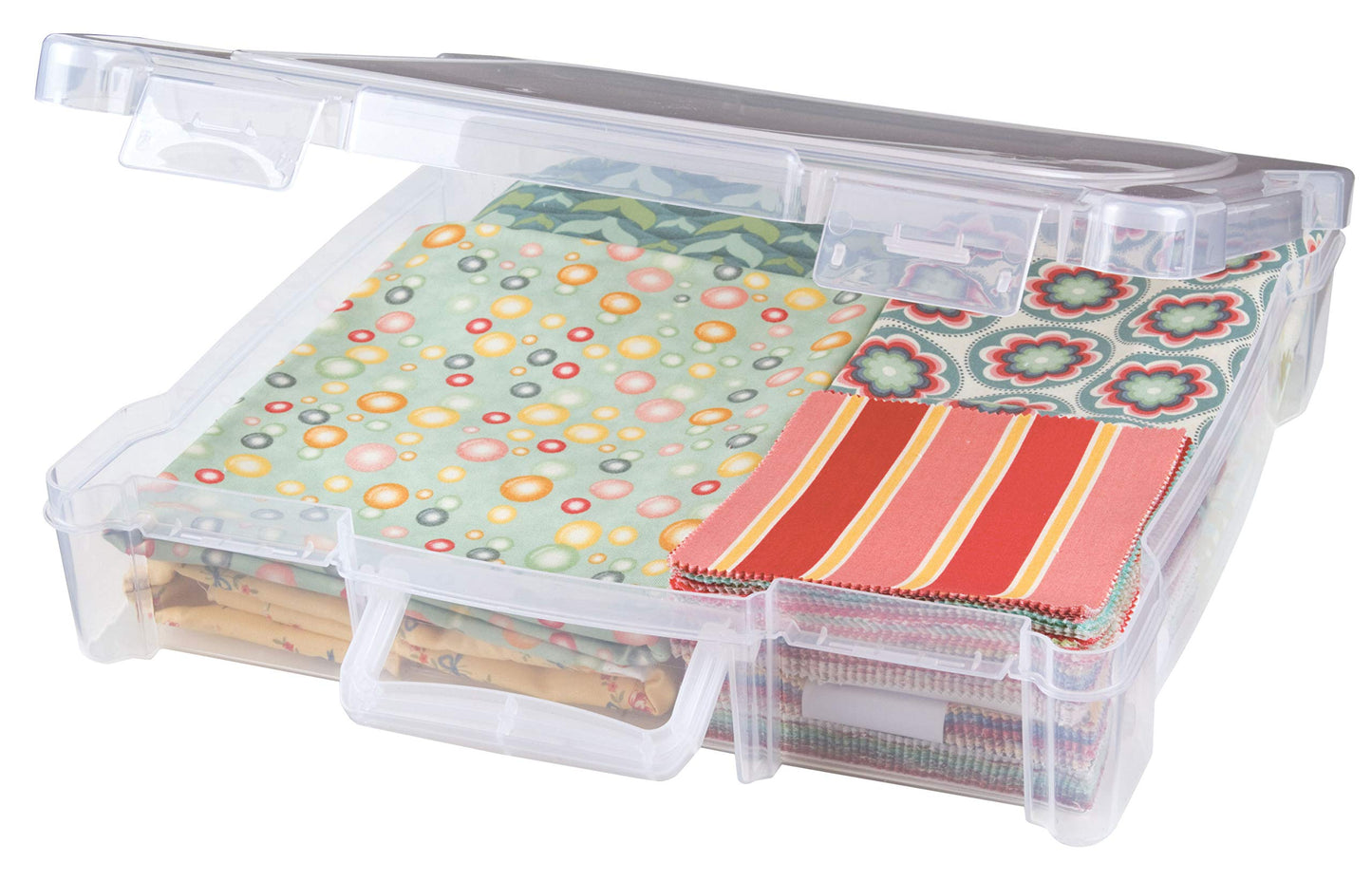 ArtBin 6913AB Portable Art & Craft Organizer with Handle, Holds Up to 12" x 12" Paper, [1] Plastic Storage Case, Clear - WoodArtSupply