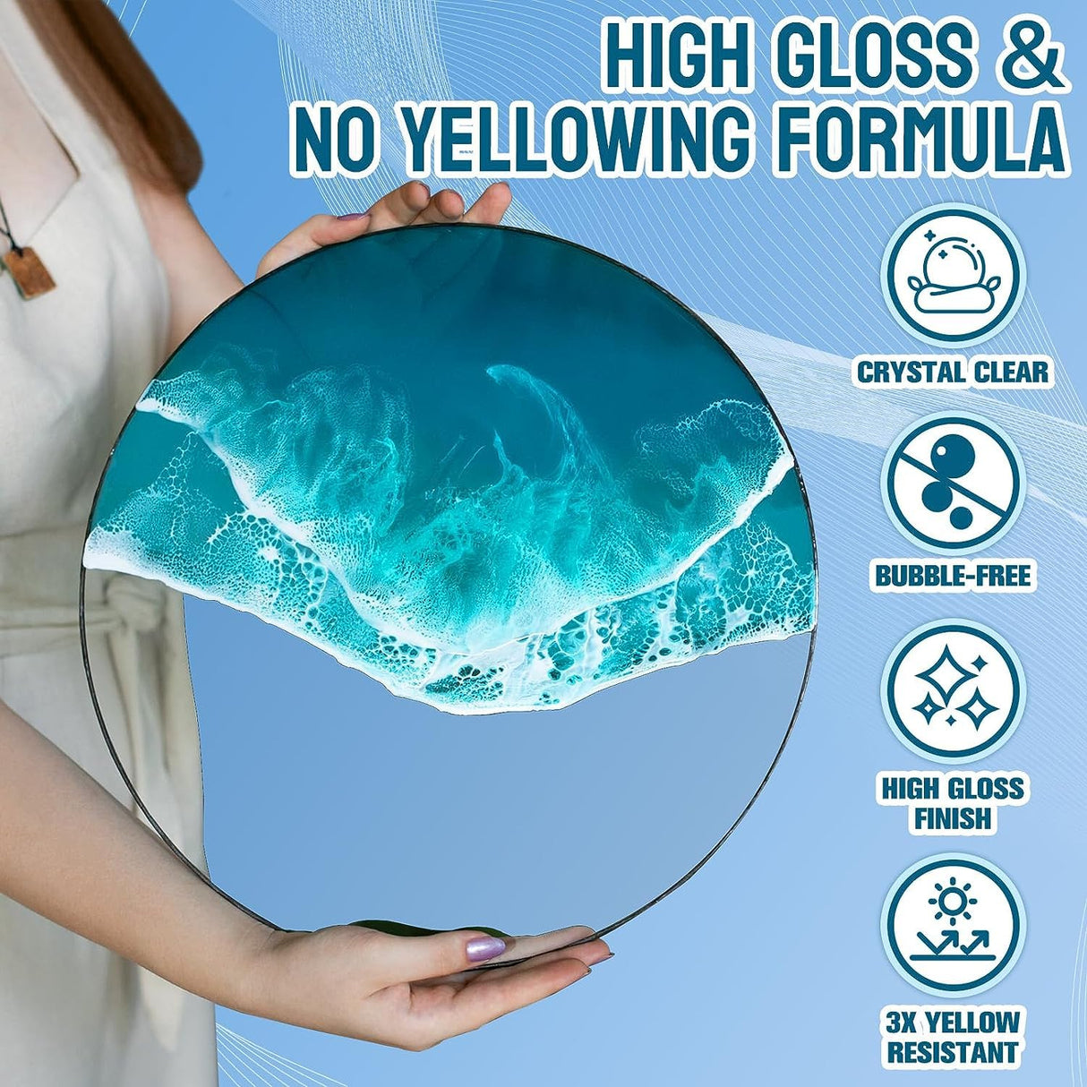 JDiction Fast Curing Epoxy Resin, 1Gallon- 4 Hours Demold Upgrade Formula, Fast Curing and Bubble Free Epoxy Resin, Crystal Clear Epoxy Resin Kit JDiction