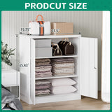 Letaya Metal Storage Cabinets with Lock, Small Locker Organizer Steel Cabinets, Adjustable Layers Shelves 2 Doors for Home, Office, Letaya