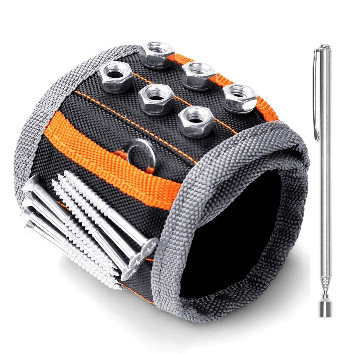HORUSDY Magnetic Wristband, Gifts for Dad, with Strong Magnets for Holding Screws, Nails, Drilling Bits, Tool Gift for Men HORUSDY