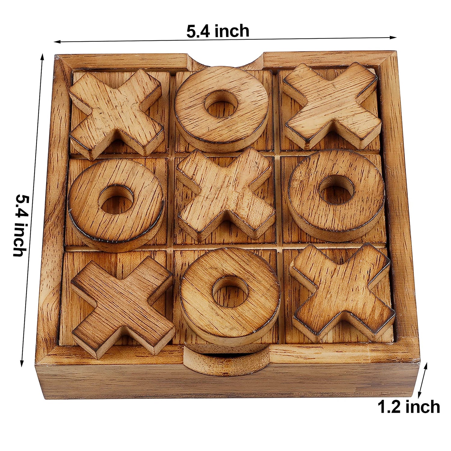 Glintoper Tic Tac Toe & 4 in a Row Table Games Set - Rustic Decor Wood Strategy Board Games for Families Glintoper