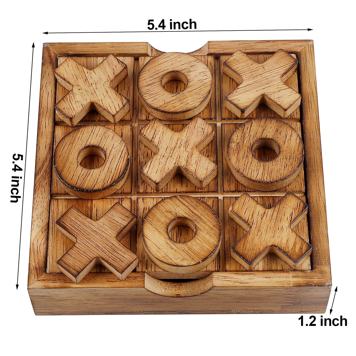 Glintoper Tic Tac Toe & 4 in a Row Table Games Set - Rustic Decor Wood Strategy Board Games for Families - WoodArtSupply