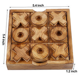 Glintoper Tic Tac Toe & 4 in a Row Table Games Set - Rustic Decor Wood Strategy Board Games for Families Glintoper