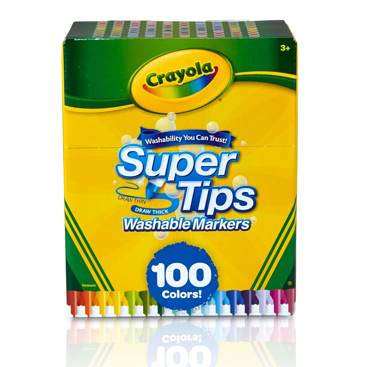 Crayola Super Tips Marker Set (100ct), Fine Point Washable Markers, Drawing Markers for Kids & Adults, Great for Thick & Thin Lines Crayola