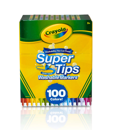 Crayola Super Tips Marker Set (100ct), Fine Point Washable Markers, Drawing Markers for Kids & Adults, Great for Thick & Thin Lines Crayola