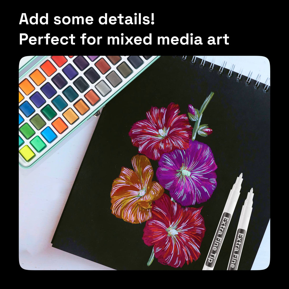 ARTISTRO White Paint Pen for Rock Painting, Stone, Ceramic, Glass, Wood, Tire, Fabric, Metal, Canvas. Set of 5 Acrylic Paint White Marker Water-based ARTISTRO