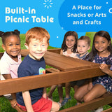 Creative Playthings Spring Hill Wooden Swing Set with Monkey Bars (Made in The USA), Includes Kids Climbing Wall, Monkey Bars, Playground Swings and Creative Playthings LTD.