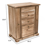 Emfogo Jewelry Box for Women, Rustic Wooden Jewelry Boxes & Organizers with Mirror, 4 Layer Jewelry Organizer Box Display for Rings Earrings Emfogo