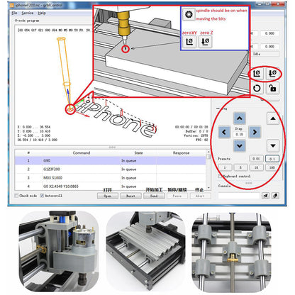 RATTMMOTOR CNC 1610 PRO 3 Axis GRBL Control DIY Mini CNC Router Machine Kit with Offline Controller and 14pcs ER11 Collets CNC Engraving Milling - WoodArtSupply