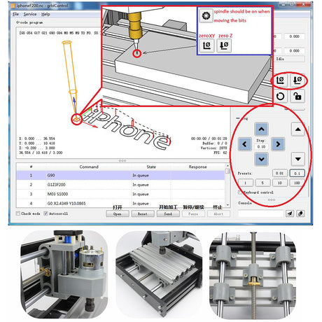 RATTMMOTOR CNC 1610 PRO 3 Axis GRBL Control DIY Mini CNC Router Machine Kit with Offline Controller and 14pcs ER11 Collets CNC Engraving Milling RATTMMOTOR