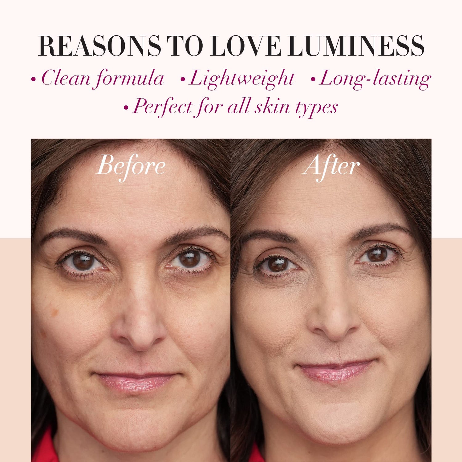 LUMINESS Silk Airbrush Spray Foundation Makeup Starter Kit - Full Coverage Foundation, Primer & Dual-Sided Buffing Brush - Buildable, Anti-Aging LUMINESS