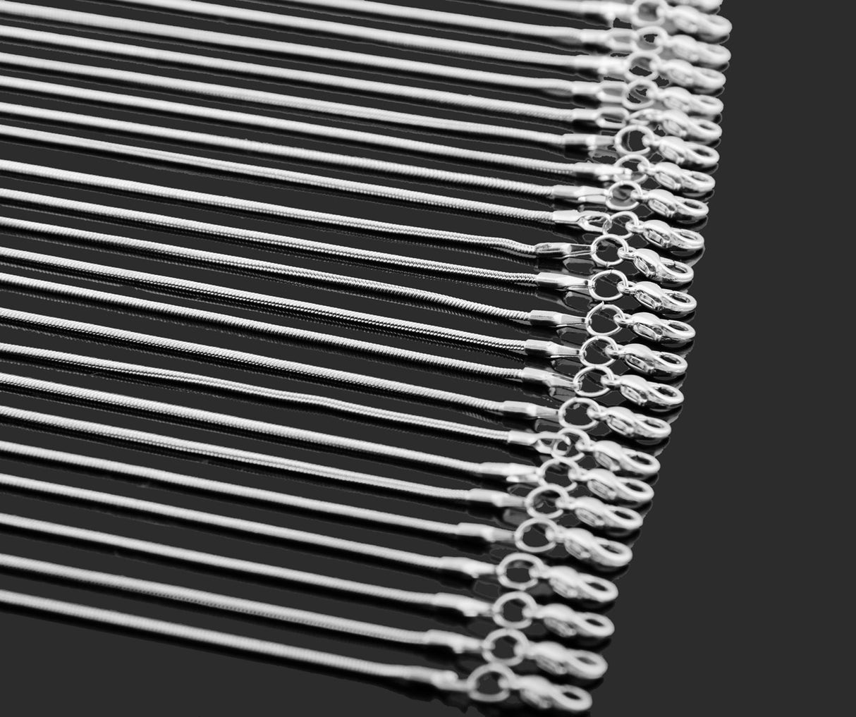 24pcs 18 Inch 925 Silver Plated 1.2mm DIY Snake Chain Charms Link Necklace with Lobster Clasps for Jewelry Making Cmidy