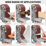 Electric Belt-Sander Polishing-Grinding Sharpener Adjustable - 13 x 1.2inch DIY Power Sanding Machine Mini Bench Belt Grinder, 7-Speed SI FANG