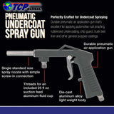 TCP Global Air Undercoating Spray Gun with Suction Feed Cup - Apply Sprayable Truck Bed Liner Coating, Rubberized Undercoat, Rust Proofing, Chip TCP Global