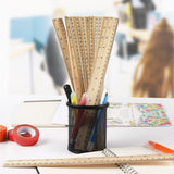 3 Pack Wooden Ruler 12 Inch Rulers Bulk Wood Measuring Ruler for Students Office School Supplies 2 Scale (30 cm) ZZTX