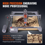 VEVOR, 10W Output Engraving Machine, 15.7" x 15.7" Large Working Area 10000mm/min Movement Speed, Compressed Spot with Eye Protection, Laser Cutter VEVOR