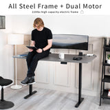 VIVO Electric Stand Up Desk Frame, DIY Workstation, Frame Only, Dual Motor Ergonomic Standing Height Adjustable Base with Memory Controller, Black, VIVO