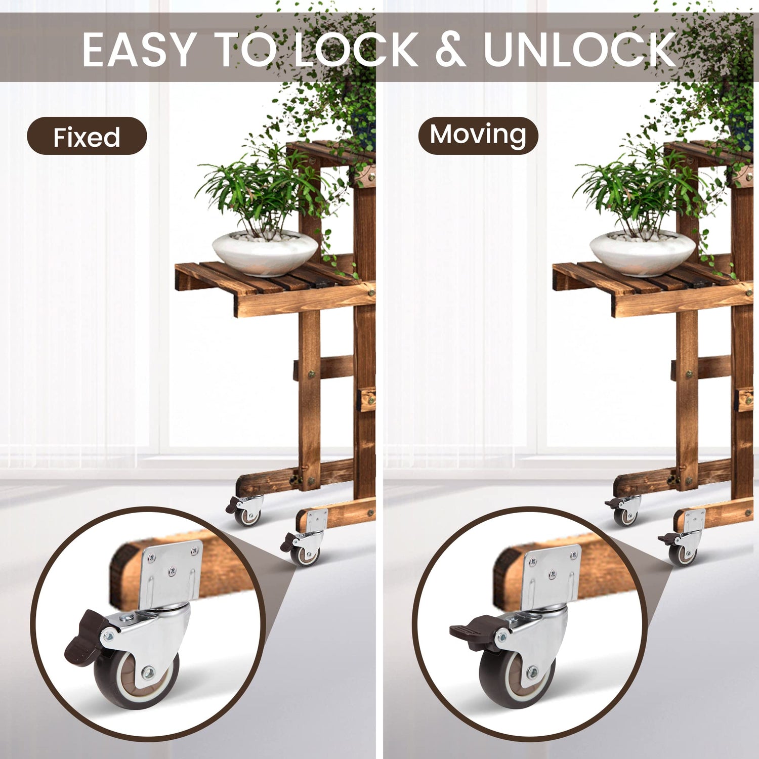 Nefish Side Mount Casters 2 Inch L-Shaped Small Rubber Caster Set of 4, Ball Bearing 360 Degree Plate Swivel Castors Wheel 600 LBS, Casters Wheels Nefish