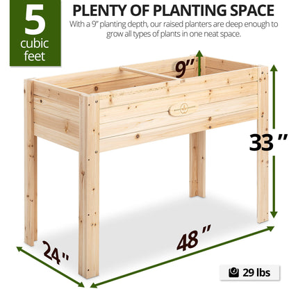 Boldly Growing Cedar Raised Planter Box with Legs – Elevated Wood Raised Garden Bed Kit – Grow Herbs and Vegetables Outdoors – Naturally - WoodArtSupply